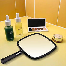 Auxmir Specchio Trucco Specchio Portatile Professionale Specchio Parrucchiere 23x20 cm Specchio a Mano con Manico Antiscivolo Alta Definizione per Barbiere Salone, Nero