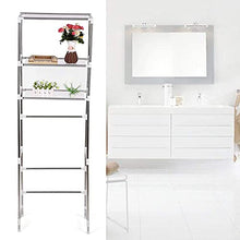 Scaffale per Bagno con 3 Ripiani,Scaffale per Lavatrice Salvaspazio Argento 668 x 28 x 165 cm