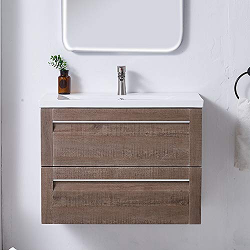 ATUM HOME - Mobiletto da bagno da 800 mm, con lavabo e 2 cassetti