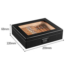 Minmin Fibra di carbonio Cigar Box Mellow Legno di Cedro Cigar Humidor grande capacità idratante di sicurezza, 259x220x68mm accessori del sigaro (Size : 259x220x68mm)