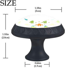 Dinosauri colorati Pattern Verde Blu Arancione Giallo Pomelli per Porta Set di 4 Pomelli per Mobili Manopole per Cassetti Cucina Armadio Vetro