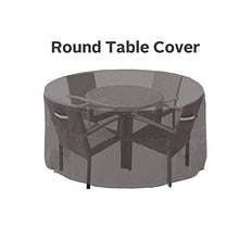 Copertura Tavolo Giardino Impermeabile Telo Protettivo per Tavolo, Anti Vento Sole Neve Tessuto 210D Oxford Copertura per Mobili da Esterno, Tondo (128x71/185*110/230*110cm) - Nero