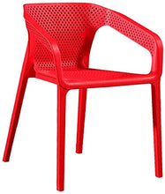 KANULAN Sgabelli Bar Adatti a Sedia Sedia di Ricreazione Plastic Chair Schienale caffè Sedia Curvo Schienale Traspirante griglia negoziazione Chair (Color : Red)