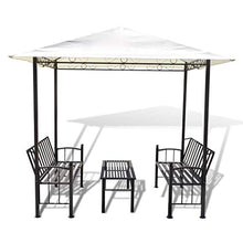 BBZZ - Padiglione da giardino con tavolo e panchine, gazebo da giardino, 2,5 x 1,5 x 2,4 m