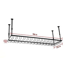 JHGJBJ Cremagliera di Vetro di Vino, Ferro Mensola Appesa Decorazione del Soffitto, Ciondolo in Vetro di Vino Creativo può Appendere 24 Bicchieri, Altezza Regolabile: 30-60 Cm