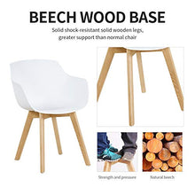 DORAFAIR Set di 4 Pranzo/Ufficio Sedia con Gambe in Faggio Massiccio, Poltrona Moderno Design Sedie Cucina Scandinavo - Blanco