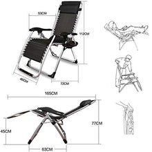 Sedia a gravità zero Sedia pieghevole da giardino reclinabile regolabile anti gravità con portabicchieri, poggiatesta e paralume a baldacchino, sedia da esterno per spiaggia, campeggio, nera, suppor