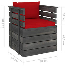 vidaXL Poltrona da Giardino con Cuscini in Legno di Pino