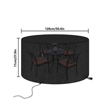 litulituhallo - Copertura rotonda per tavolo da giardino, 128 x 71 cm, impermeabile, tessuto antivento