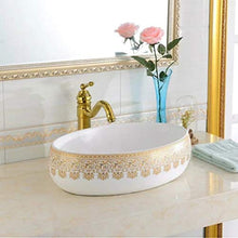 Yxx max -Lavabo Contatore Bacino del Bagno, Ceramica Art Bacino Alta capacità delle Navi da Bagno Adatto for Guardaroba Alberghi (48x34x14.5cm) Lavandino del lavabo