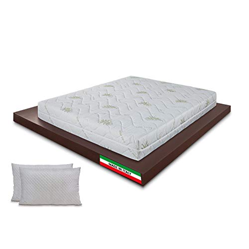 Materassimemory.eu - Materasso Wave Top Matrimoniale Mis. 160x190 Alto 23cm Anatomico, Imbottitura Fibra Ipoallergenica, Igienico, Confortevole, Spedito Sottovuoto Arrotolato, 100% Made in Italy