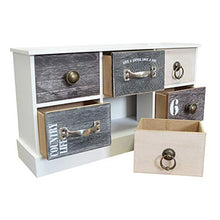 Druline Mini Cassettiera 6 Ventaglio Minore Armadio Cassetti Legno Bianco Grigio Live a Little
