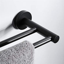 GDFEH Porta Asciugamano Porta Asciugamani Bagno da Terra Nero Opaco Porta Asciugamani Cucina Muro Acciaio Inox Portasciugamani Parete Portaasciugamano da Bagno Portasciugamani Doppio (Size : 40cm)