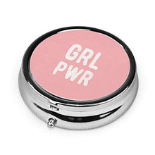 GRL Pwr Pink IEM Contenitore per pillole Rotondo 3 Vani in Metallo Medicina Caso Vitamina Organizzatore Titolare Scatola Decorativa per Viaggi All'aperto