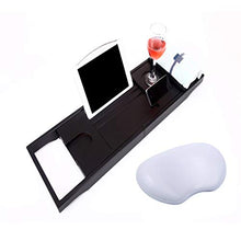 Vassoio Per Vasca Da Bagno， Con Vassoio Laterale Estensibile Per Vasca Da 74-109 Cm Vassoio Da Bagno In Bambù Ripiano Bagno Legno Di Alta Qualità Mobile Tablet Per Vino E Libreria Per Il Bagno Di Casa