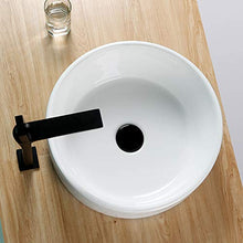Dioche Lavandino da appoggio in ceramica 405 mm moderno rotondo lavabo lavabo bagno bagno rubinetto bianco