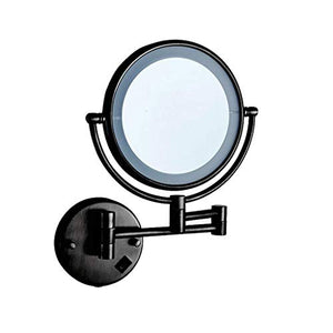 GUOJINE Vanity Specchi con Luce LED Doccia Doppia Faccia Specchio da Parete Specchio Cosmetico, 8 Pollici Ingrandimento 3X, 360 ° di Rotazione Regolabile Specchio da Barba Allungabile