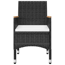 Tidyard Set da Bistrot con Cuscini,Tavolo Sedie da Giardino in Polyrattan,Set Mobili da Giardino,Composto da 2 poltrone + 1 tavolino, Polipropilene Anti-UV,per Giardino,Terrazza e Balcone