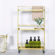 DHR- 3 Tier Bagno Utility Carrello con ruote, Ripiani metallici creativa dispensa scaffalature, stretta Cucina Carrello, Cosmetic Stoccaggio Carrello cassetti ristorazione trolley bagagli