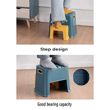 H-M-Shelf Sgabello da Bagno Impermeabile Antiscivolo Sgabello da Bagno Sgabello Cambio Sgabello Sgabello Domestico 27.3x32.2x27.5cm (Color : Blue)