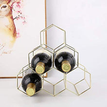 LHQ-HQ Wine Rack, 6 Bottiglie Metallo Wine Rack, controsoffitto Free-Supporto del banco di stoccaggio del Vino, del risparmiatore dello Spazio Protector for Red & Vini Bianchi - Gold