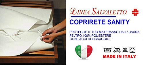 SpazioTessile Coprirete Copridoghe Salvamaterasso Feltro Sanity Prodotto Italiano (1 Piazza,Singolo)
