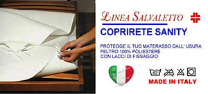 SpazioTessile Coprirete Copridoghe Salvamaterasso Feltro Sanity Prodotto Italiano (1 Piazza,Singolo)