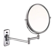 LIS - Specchio da trucco con luci LED da 20,3 cm, specchio da trucco, ingrandimento 10x, specchio da barba, doppio lato, con lente d'ingrandimento rotonda, girevole a 360° e braccio estensibile