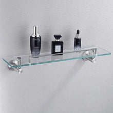 DNSJB Mensola in Vetro per Bagno, Mensola in Vetro monostrato a Parete per Bagno con Recinzione Protettiva in Acciaio Inox 304, 20"× 3,9" × 4,7"