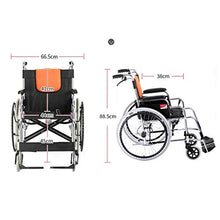 Sedia A Rotelle Manuale Semovente Pieghevole Leggera con Freni A Mano E Cuscino, per Adulti, Portatile A