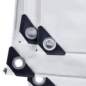 DFREW Heavy Duty Bianco Impermeabile Tarps Incatramata Sheet Ground Cover - 100% Resistente Ai Raggi Uv, Prova con Occhielli, 520G / M², Spessore 0,45 Mm Di Umidità,4Mx8M,4Mx8M