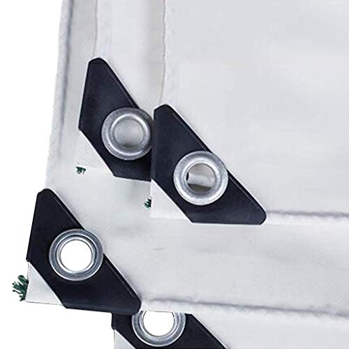 DFREW Heavy Duty Bianco Impermeabile Tarps Incatramata Sheet Ground Cover - 100% Resistente Ai Raggi Uv, Prova con Occhielli, 520G / M², Spessore 0,45 Mm Di Umidità,4Mx8M,4Mx8M