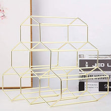LHQ-HQ Wine Rack, 6 Bottiglie Metallo Wine Rack, controsoffitto Free-Supporto del banco di stoccaggio del Vino, del risparmiatore dello Spazio Protector for Red & Vini Bianchi - Gold