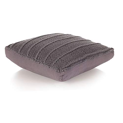 cangzhoushopping Cuscino da Terra Quadrato a Maglia Cotone 60x60 cm Grigio Casa e Giardino Arredo Cuscini Foderati