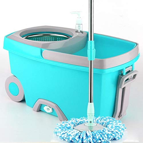 SSAYY Spray Mop Mocio Toccante Nature Magic Mop con Secchio Rotante in Microfibra Mop Head Set di Strumenti per La Pulizia della Casa in Acciaio Inossidabile con Pavimento A Mano