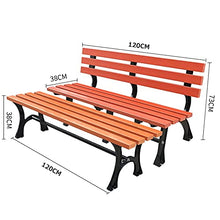 Panchina per terrazza da parco Panchina da esterno per il tempo libero, panchina da giardino resistente alle intemperie con telaio in alluminio pressofuso e legno in plastica anticorrosiva, panchina