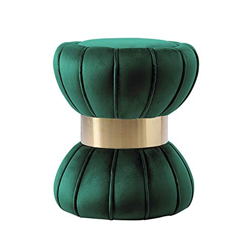 EXCLVEA Sedile per Trucco per Camera da Letto Vanity Sgabello, Trucco Dressing Sgabello Imbottito Panca Velvet Ottomana Poggiapiedi Tavolino (Colore : Dark Green, Dimensione : 40x40x44cm)