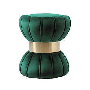 EXCLVEA Sedile per Trucco per Camera da Letto Vanity Sgabello, Trucco Dressing Sgabello Imbottito Panca Velvet Ottomana Poggiapiedi Tavolino (Colore : Dark Green, Dimensione : 40x40x44cm)