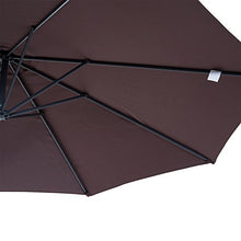 Outsunny Ombrellone da Giardino a Braccio Deluxe Inclinabile con Manovella, in Acciaio e Poliestere Φ3m, Marrone