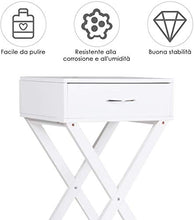 DREAMADE Comodino con Cassetto, Tavolino Laterale per Divano Poltrona Salotto Camera da Letto in MDF, Bianco