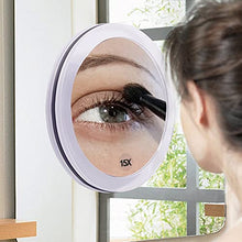 15X Specchio ingranditore (15cm rotondo) - con 3 ventose Utilizzare per un'applicazione di trucco precisa - Sopracciglia/Tweezing - Rimozione di punti neri - Specchio per il trucco da bagno/viaggio