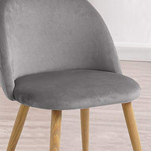 TUKAILAI Set di 2 Sedia da Cucina Sala da Pranzo in Velluto per Cucina Soggiorno Moderna Sedia Sedie da pranzo con Gambe in Metallo Grigio