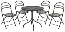 RD ITALIA Set Tavolo Tondo e 4 Sedie da Giardino in Acciaio Flipper Antracite