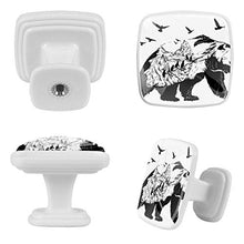 Set di 4 maniglie rotonde per armadio da cucina, credenza, cassettiera, cassettiera, con viti, per cucina, comò, armadietto, bagno, armadio, orso, ghiacciaio animale