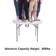 CYBDM - Tavolo pieghevole rotondo con cavalletto pieghevole, 122 cm, per feste, catering, barbecue, giardino