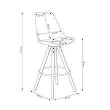 Amazon Brand - Movian Arendsee - Set da 2 sgabelli da bar, 55 x 48,5 x 111,5 cm, grigio