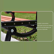 Panca da esterno per il tempo libero sedia in legno di plastica, panca da terrazza con bracciolo schienale, sedia da giardino anti-corrosione e anti-sole, per giardino / veranda / balcone