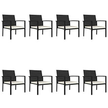 SKM Set da Pranzo da Giardino 9 pz in Polyrattan Nero (64.55kg)