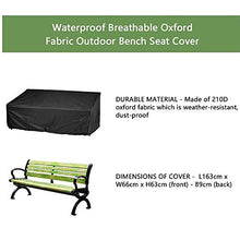 BESTINE Copertura per panca da giardino 2/3/4 posti, antivento, antivento e anti-UV, resistente agli strappi, tessuto Oxford 210D, colore nero, copertura per panca da patio