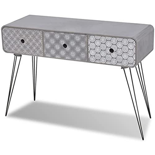 vidaXL Armadietto Laterale 3 Cassetti Grigio Cassettiera Madia Tavolo Consolle